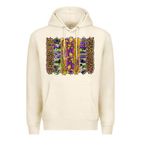 Tofu mardi gras fleur de lis cowhide serape leopard glitter brushstrokes Premium Hoodie - Artiststas