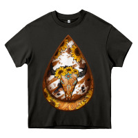 Asphalt sunflower tooled leather bullskull teardrop earrings Heavy Core Tee - Jasminsmagicworld