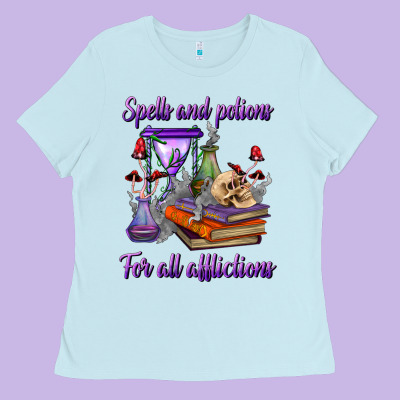 Spells And Potions For All Afflictions Ladies Tee Designed By Bundleandbundleshop