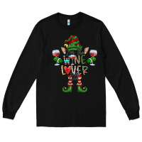 Black I'm The wine Lover Elf Long Sleeve Tee - CowhideDigitalArt