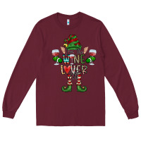 Burgundy I'm The wine Lover Elf Long Sleeve Tee - CowhideDigitalArt