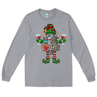 Heather Grey I'm The wine Lover Elf Long Sleeve Tee - CowhideDigitalArt