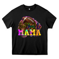 Black football mama Heavy Core Tee - OliviaCreatesArt