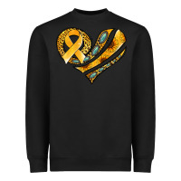 Black childhood cancer awareness heart Heavyweight Sweatshirt - Jasminsmagicworld