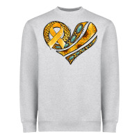 Heather Grey childhood cancer awareness heart Heavyweight Sweatshirt - Jasminsmagicworld