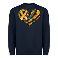Navy childhood cancer awareness heart Heavyweight Sweatshirt - Jasminsmagicworld