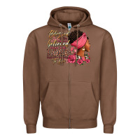 Chestnut Blessed is she who has believed afro woman Zipper Hoodie - RanaPortraitStore