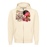 Sandshell Blessed is she who has believed afro woman Zipper Hoodie - RanaPortraitStore