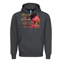 Smoke Blessed is she who has believed afro woman Zipper Hoodie - RanaPortraitStore