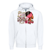 White Blessed is she who has believed afro woman Zipper Hoodie - RanaPortraitStore