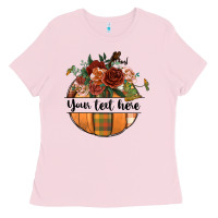 Bubblegum Pink preview customize floral pumpkin Ladies Tee - BundleAndBundleShop
