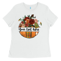 Preview Customize Floral Pumpkin Ladies Tee | Teevron