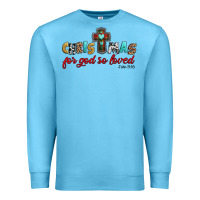 Ocean Blue christmas for god so loved john 3 16 Premium Sweatshirt - Jasminsmagicworld