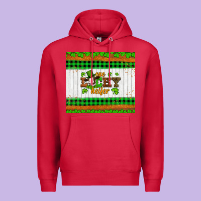 St Patricks One Lucky Heifer Premium Hoodie Designed By Artiststas