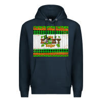 Navy st patricks one lucky heifer Premium Hoodie - Artiststas