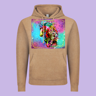 Colorful Unicorn Horse Vintage Hoodie Designed By Lillyallendesigns