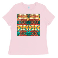 Bubblegum Pink native american aztec seamless pattern Ladies Tee - BundleAndBundleShop
