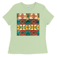 Matcha native american aztec seamless pattern Ladies Tee - BundleAndBundleShop