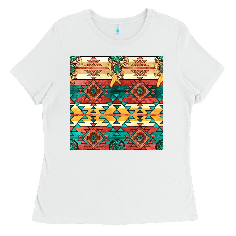 Native American Aztec Seamless Pattern Ladies Tee by BundleAndBundleShop | Teevron
