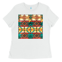 White native american aztec seamless pattern Ladies Tee - BundleAndBundleShop