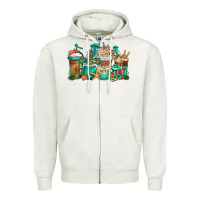 Oatmeal Heather jesus is my anchor coffee cups Zipper Hoodie - Jasminsmagicworld
