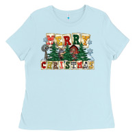 Baby Blue merry christmas Ladies Tee - FaDigitalArtStudio
