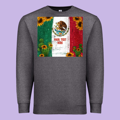 Preview Cactus Sunflower Mexican Flag Premium Sweatshirt Designed By Jasminsmagicworld