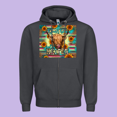 Don't Be A Salty Heifer Zipper Hoodie Designed By Jasminsmagicworld