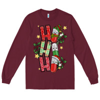 Burgundy ho ho ho pharmacy Long Sleeve Tee - CowhideDigitalArt
