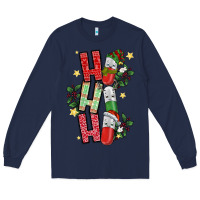 Navy ho ho ho pharmacy Long Sleeve Tee - CowhideDigitalArt