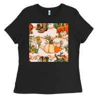 Black fall heifer seamless pattern Ladies Tee - BundleAndBundleShop