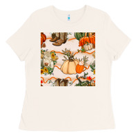 Bone fall heifer seamless pattern Ladies Tee - BundleAndBundleShop