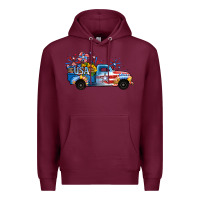 Burgundy USA 4th of July Sunflower Truck Premium Hoodie - Jasminsmagicworld