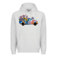 Dove Grey USA 4th of July Sunflower Truck Premium Hoodie - Jasminsmagicworld
