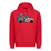 Red USA 4th of July Sunflower Truck Premium Hoodie - Jasminsmagicworld