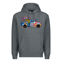 Rock USA 4th of July Sunflower Truck Premium Hoodie - Jasminsmagicworld