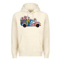 Sandshell USA 4th of July Sunflower Truck Premium Hoodie - Jasminsmagicworld