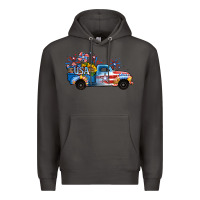 Smoke USA 4th of July Sunflower Truck Premium Hoodie - Jasminsmagicworld