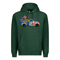 Sports Green USA 4th of July Sunflower Truck Premium Hoodie - Jasminsmagicworld