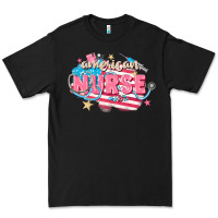 Black American Nurse Premium Tee - FaDigitalArtStudio