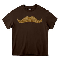 Chocolate Brown moustache fa element Heavy Core Tee - FaDigitalArtStudio