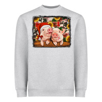 Heather Grey christmas pigs Heavyweight Sweatshirt - Jasminsmagicworld