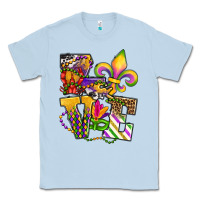 Dusty Blue louisiana map love Classic Tee - OliviaCreatesArt