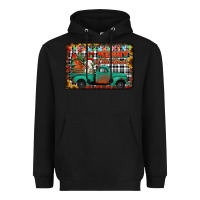 Black merry christmas farm truck Heavyweight Hoodie - Jasminsmagicworld