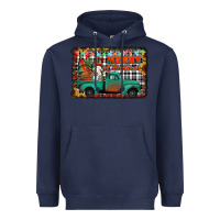 Navy merry christmas farm truck Heavyweight Hoodie - Jasminsmagicworld