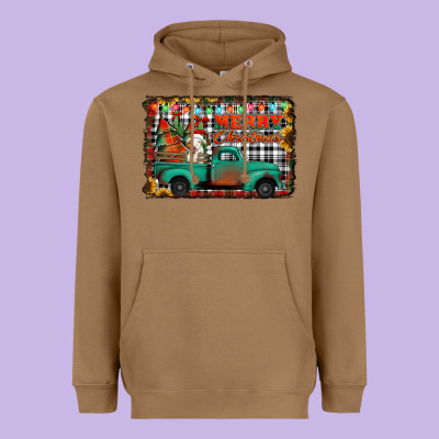Merry Christmas Farm Truck Heavyweight Hoodie Designed By Jasminsmagicworld