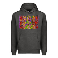 Charcoal Heather mardi gras crawfish brushstrokes Premium Hoodie - Artiststas