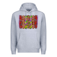 Heather Grey mardi gras crawfish brushstrokes Premium Hoodie - Artiststas