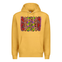 Mustard mardi gras crawfish brushstrokes Premium Hoodie - Artiststas