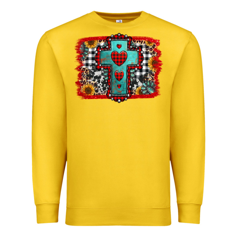 Christmas Cross With Background Premium Sweatshirt by Jasminsmagicworld | Teevron